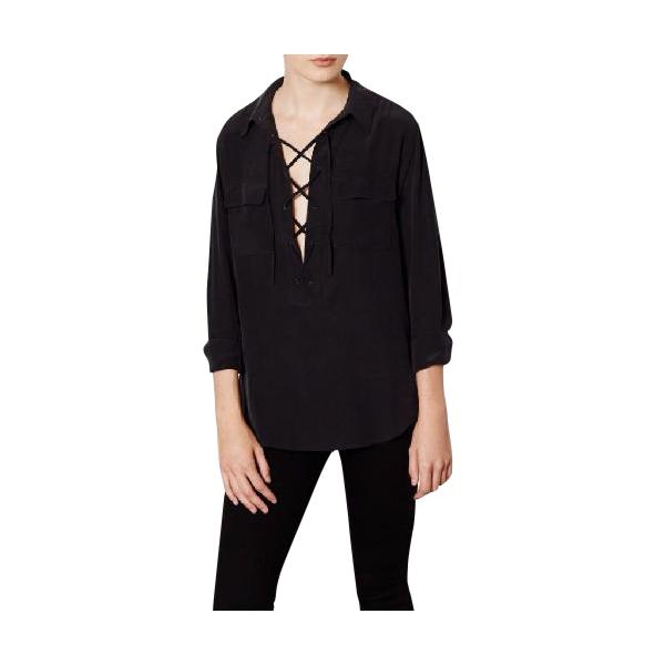 Equipment Knox Lace Up Blouse – evaChic