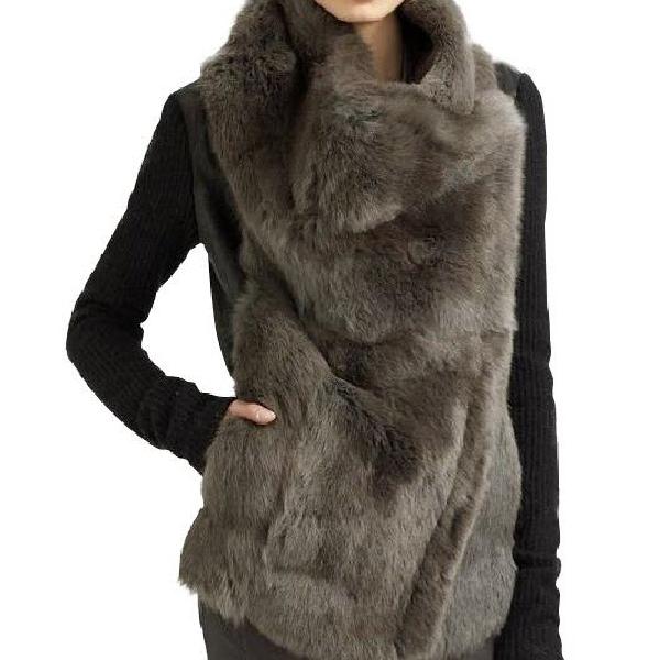 Helmut Lang Asymmetric Flux Fur Coat