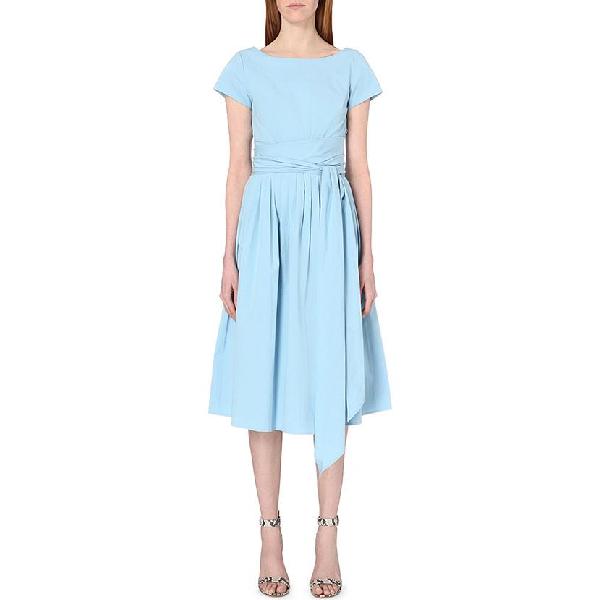 Michael Kors Collection Tie-Waist Cotton-Poplin Dress