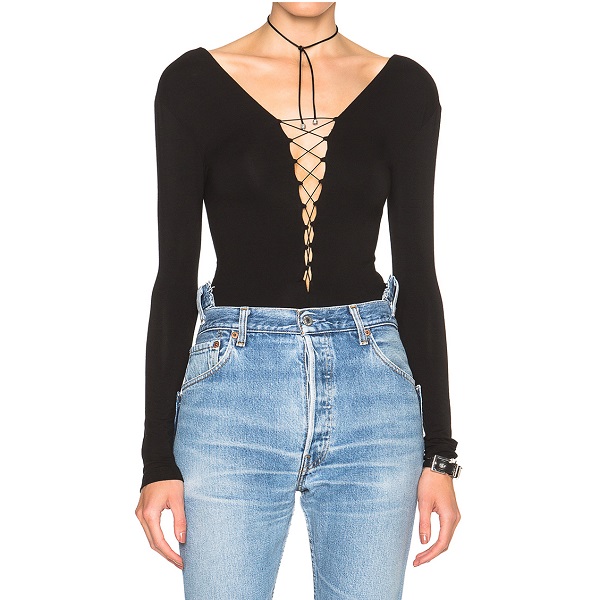 T By Alexander Wang Lace-Up Bodysuit