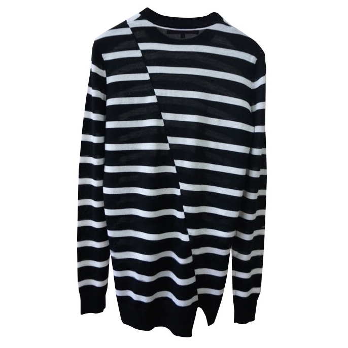 McQ Alexander McQueen Embroidered Swallow Striped Sweater – evaChic