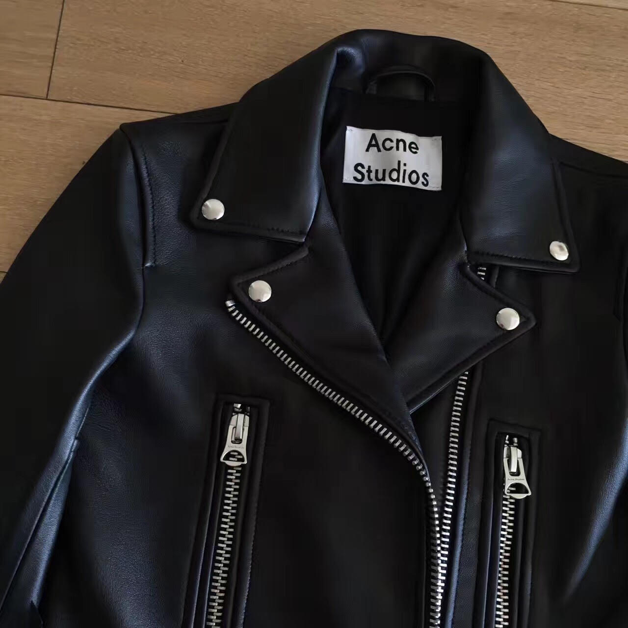 Acne Studios Mock Leather Biker Jacket – evaChic