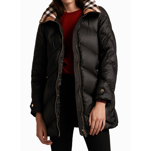 Burberry Brit Eastwick Chevron-Quilted Down-Filled Coat