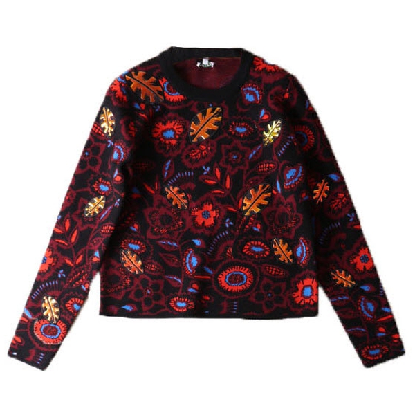 Kenzo Shadow Flower Appliqué Wool-Blend Intarsia Sweater – evaChic