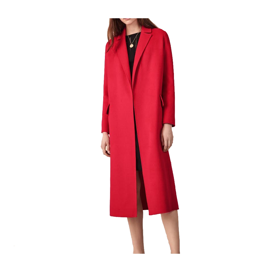 Maje Geode Long Double-Face Belted Coat