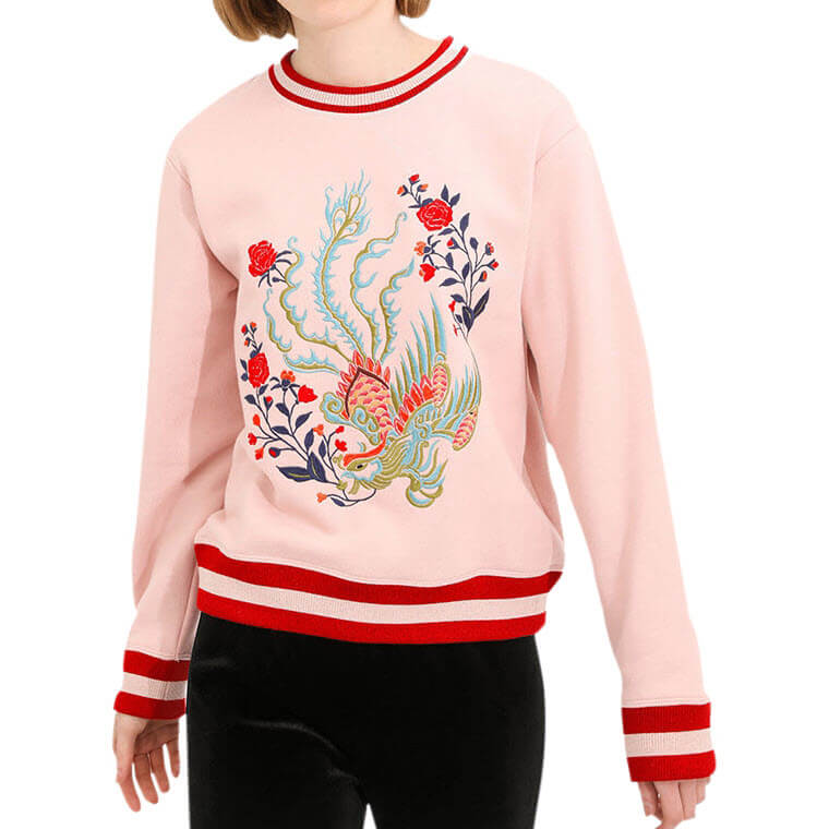 Sandro Embroidered Floral Sweatshirt