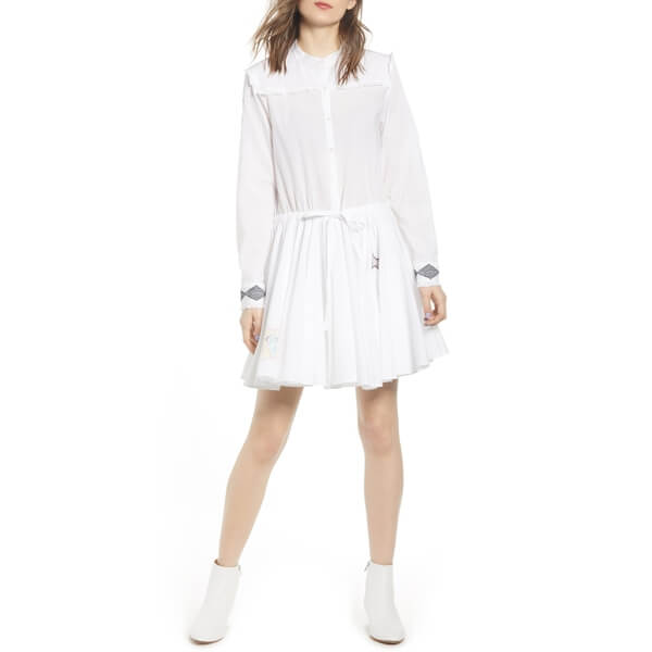 Zadig Voltaire Ranil Embroidered Fit And Flare Dress