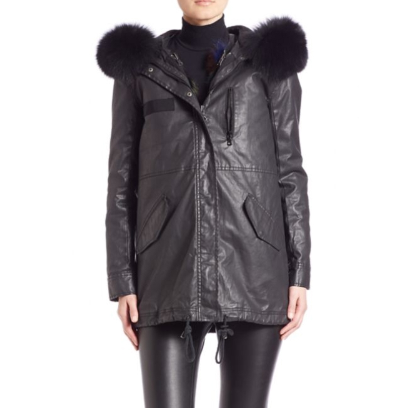 Alice + Olivia Tandy Oversize Hooded Parka & Fur Vest