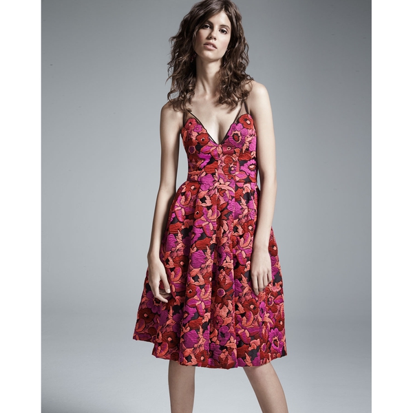 Badgley Mischka Floral Jacquard Fit & Flare Dress – evaChic