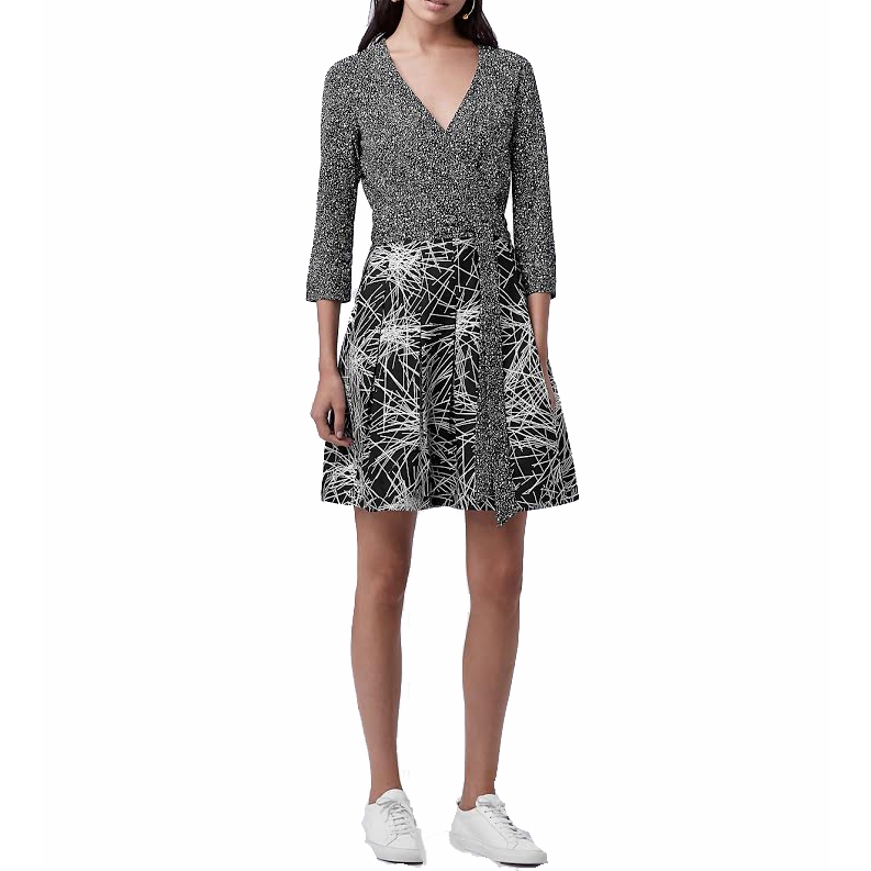 Diane von Furstenberg Jewel Stella & Lightbeam Print Wrap Dress