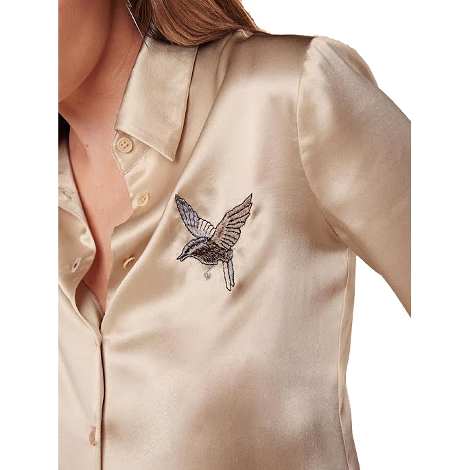 Reformation Parry Embroidered Silk 