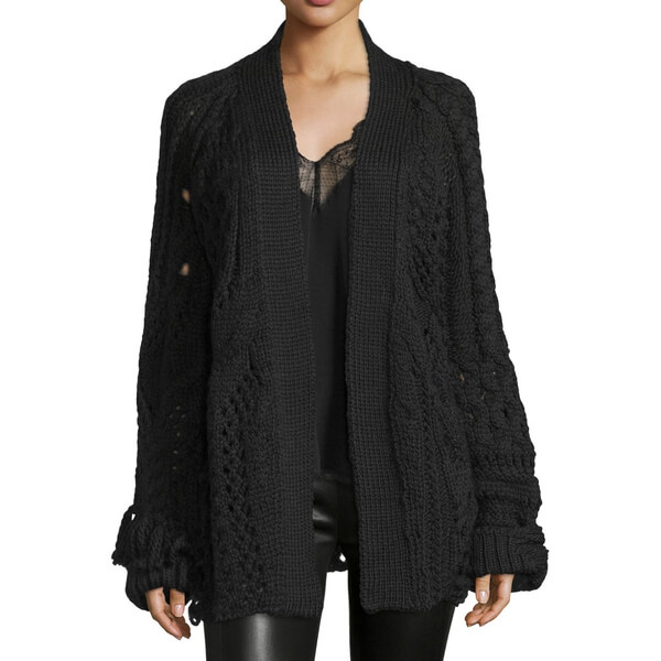 Zadig & Voltaire Distressed Wool Blend Cardigan