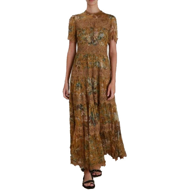 Zimmermann Tropicale Tiered Crinkle Dress