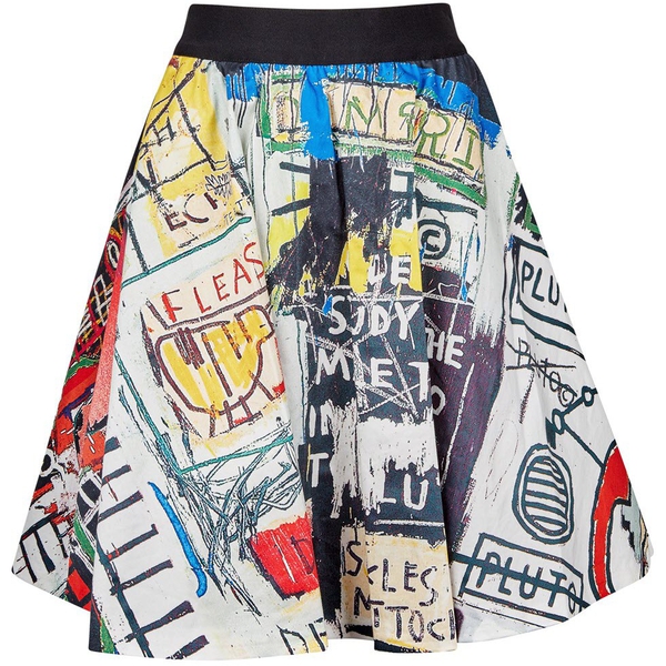 Alice + Olivia X Basquiat Earla Printed Stretch Cotton Skirt – evaChic