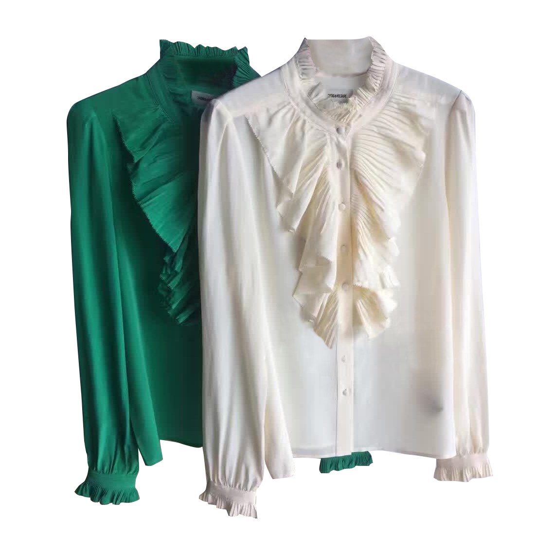 Zadig & Voltaire Tacco Ruffle Trim Silk Shirt