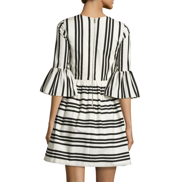 Alice + Olivia Augusta Striped Ruffle Sleeve Dress – evaChic