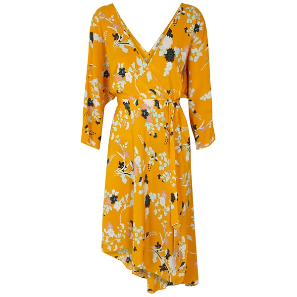 Diane von Furstenberg Asymmetric Floral Wrap Dress