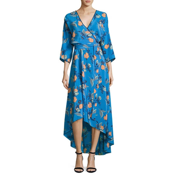Diane von Furstenberg Asymmetric Floral Wrap Dress