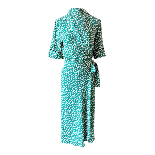 Ganni Dalton Short Sleeve Floral Wrap Dress – evaChic