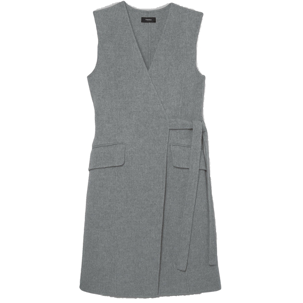 Theory Double-Face Wool-Cashmere Wrap Dress – evaChic