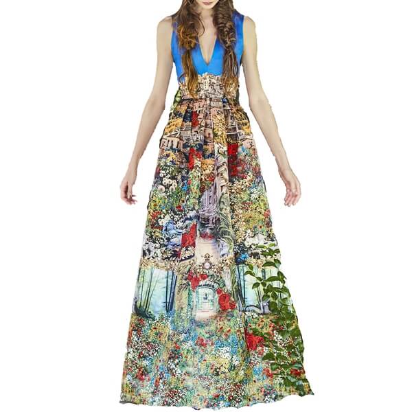 Alice + Olivia Roman Holiday Printed Gown