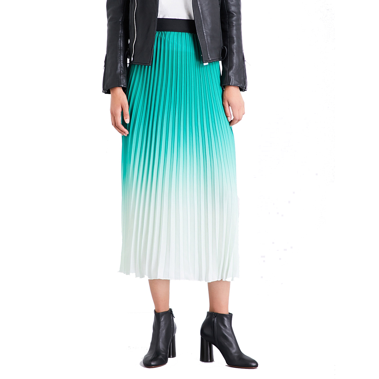 Maje Jonael Tie Dye Pleated Midi Skirt