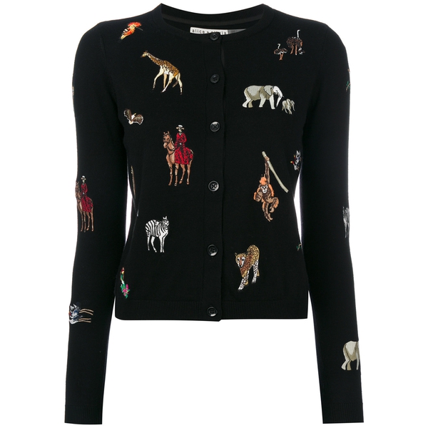 Alice + Olivia Ruthy Embroidered Animal Patch Cardigan – evaChic