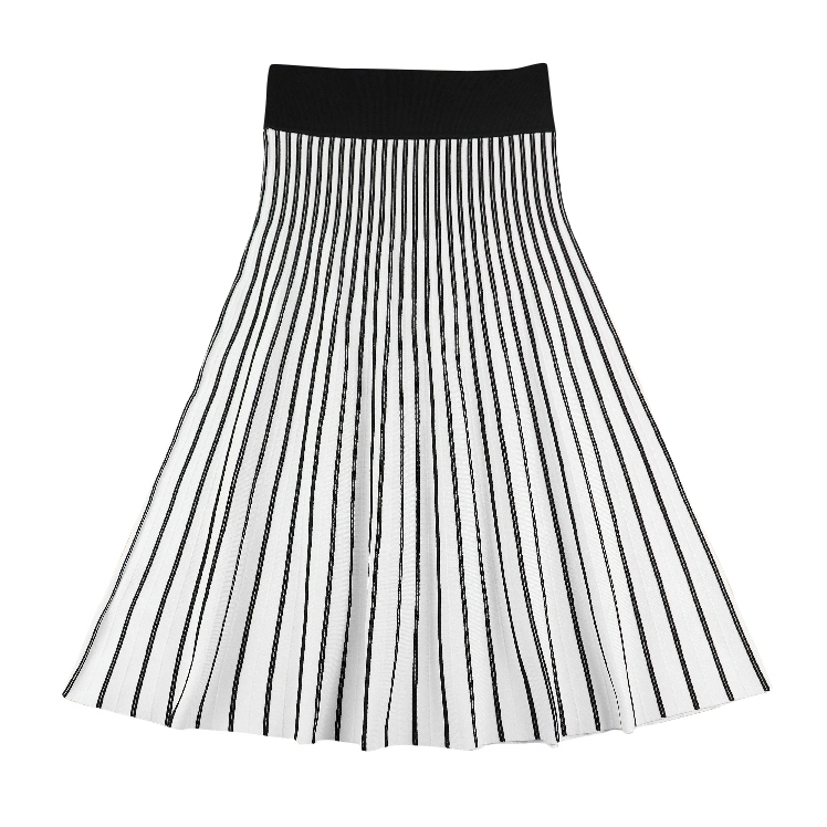 Maje Jibralto Striped Knit Midi Skirt