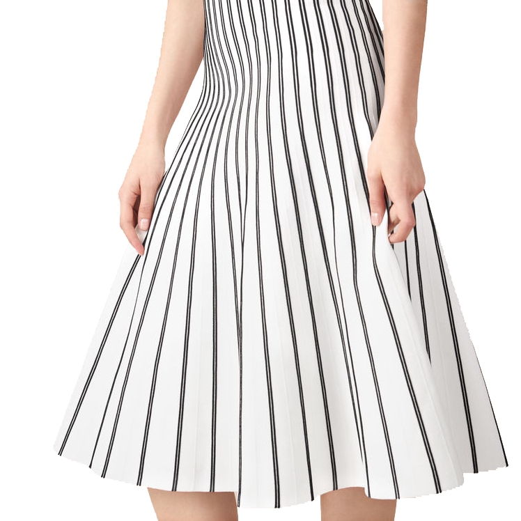 Maje Jibralto Striped Knit Midi Skirt