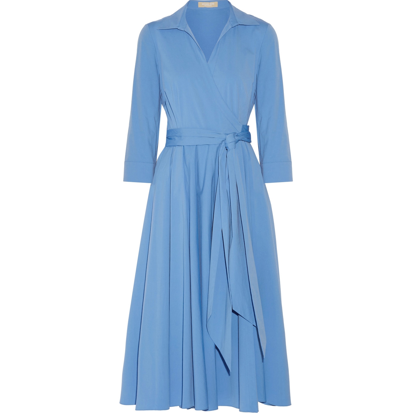 Michael Kors Collection Stretch Cotton Poplin Wrap Dress – evaChic
