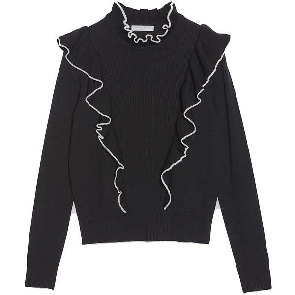 Sandro Nikita Ruffle Turtleneck Sweater 