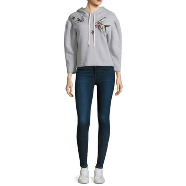 Rebecca Taylor Embroidered Bird Hoodie
