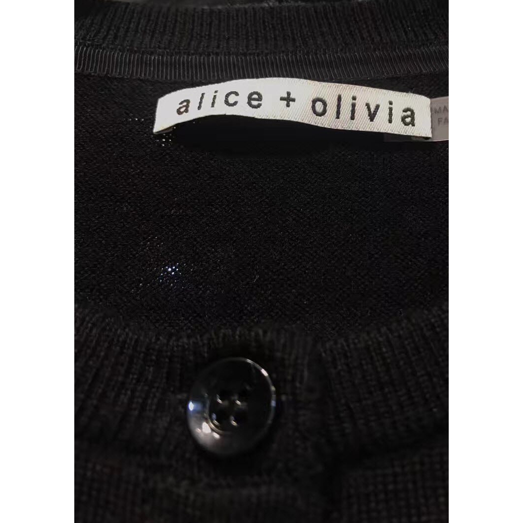 Alice + Olivia Ruthy Cat Crochet Patch Wool Cardigan – evaChic