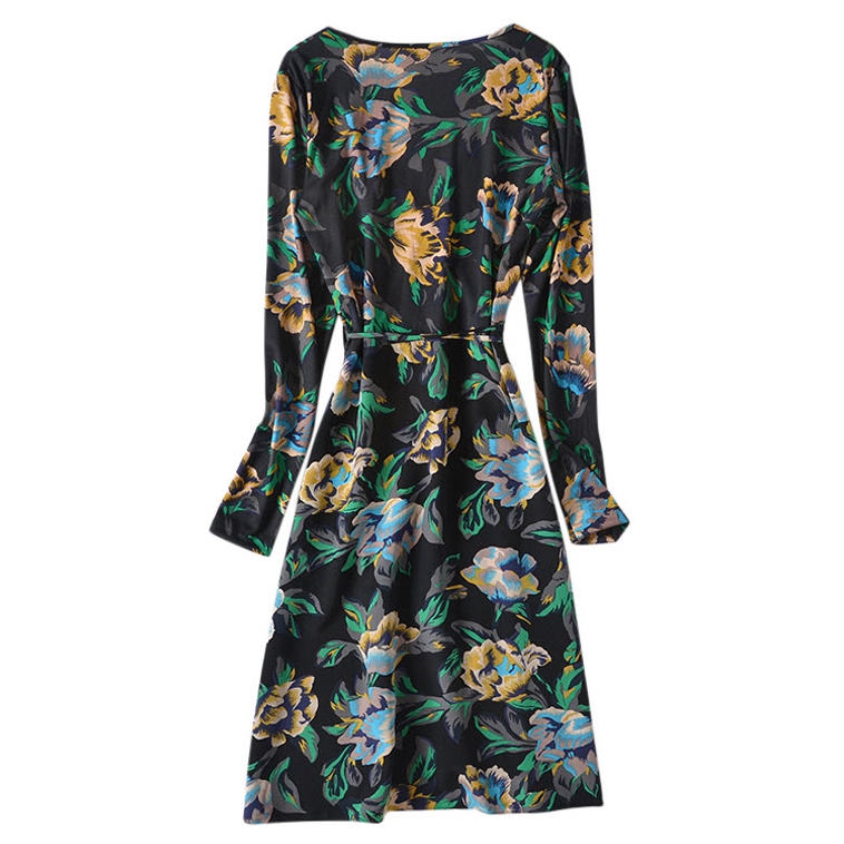 Diane von Furstenberg Benton Floral Long-Sleeve Wrap Dress – evaChic