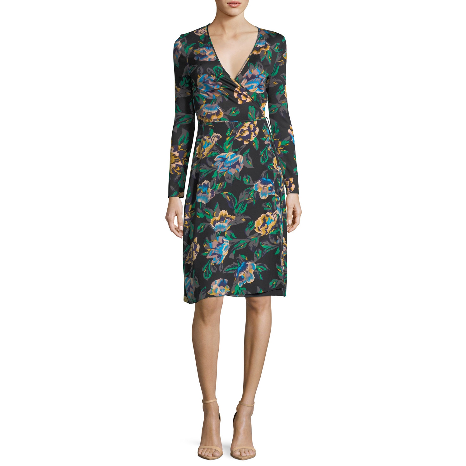 Diane von Furstenberg Benton Floral Long-Sleeve Wrap Dress