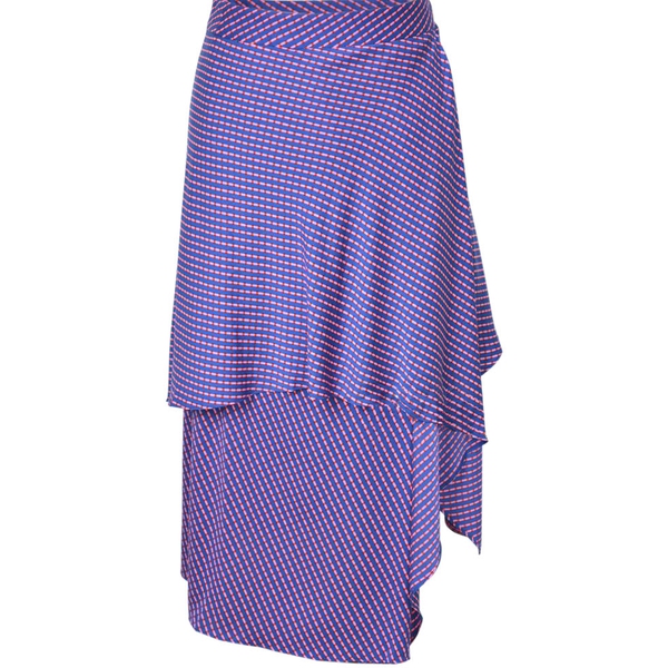 Diane von Furstenberg Striped High-Waist Asymmetric Ruffle Silk Skirt ...