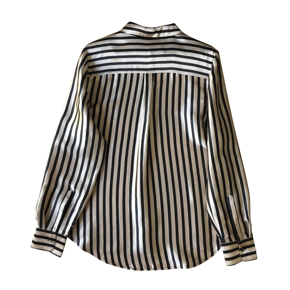 Maison Scotch Striped Silk Button Shirt – evaChic