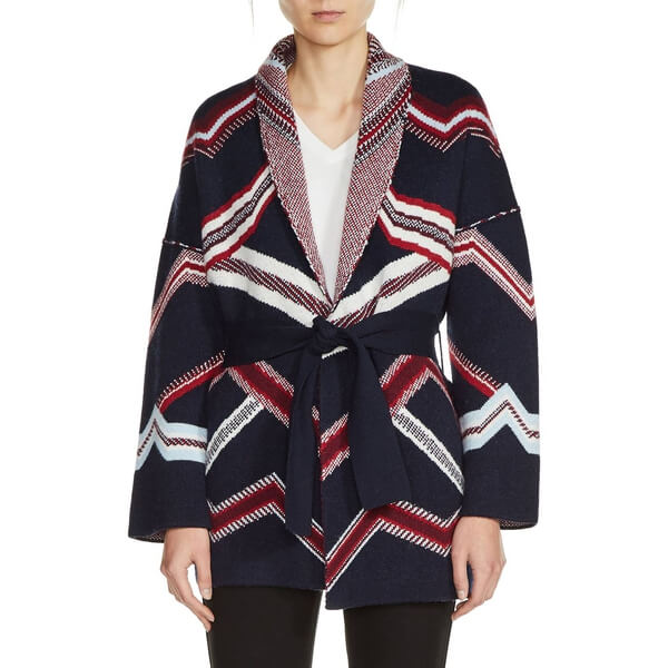 Maje Marcozi Belted Kimono Jaquard Cardigan – evaChic
