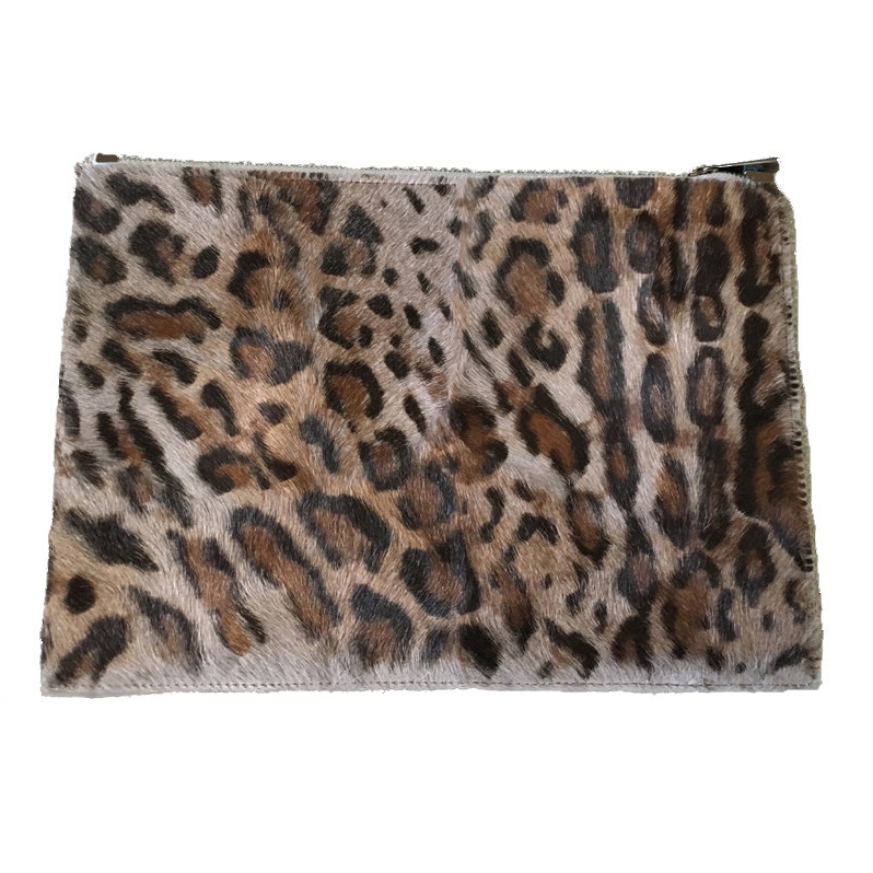 Feel Good Fur Bi-Color Calfskin Super Flat Pouch – evaChic