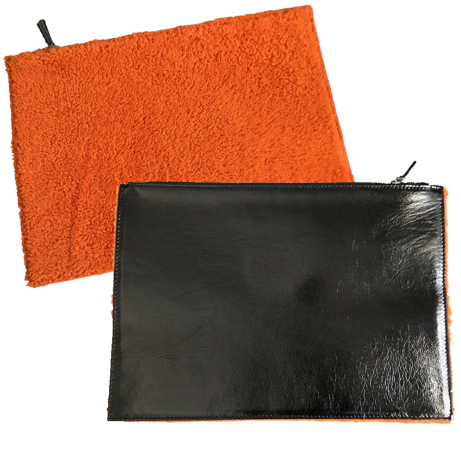 Feel Good Fur Bi-Color Sheepskin & Glossed Leather Super Flat Pouch