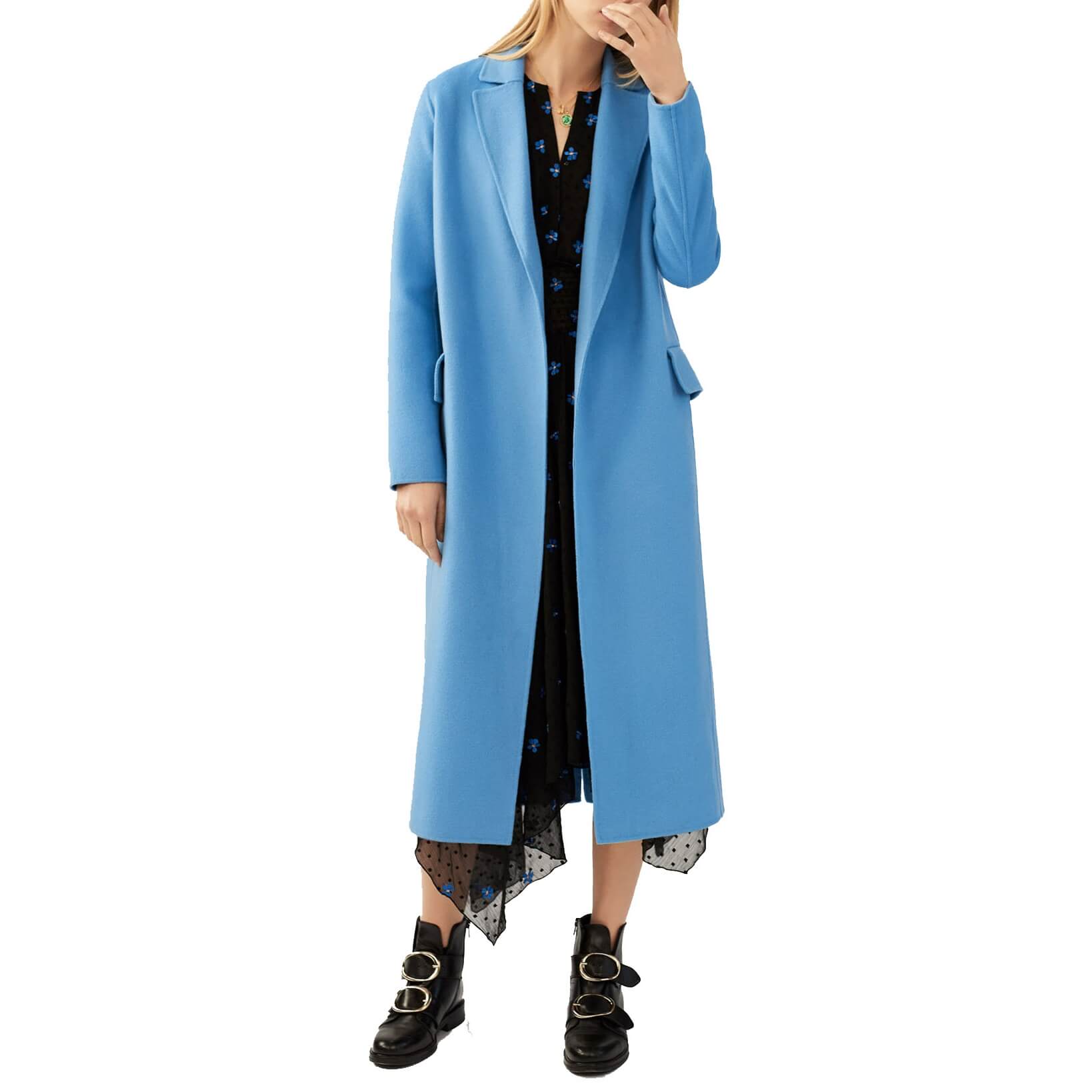 Maje Geode Double-Face Belted Coat