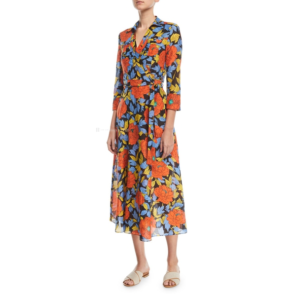 Diane von Furstenberg Argos Clementine Collared Wrap Dress