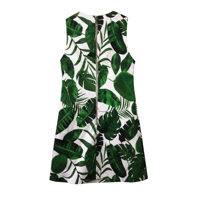 Alice + Olivia Coley Sleeveless Palm-Leaf Print A-Line Dress – evaChic