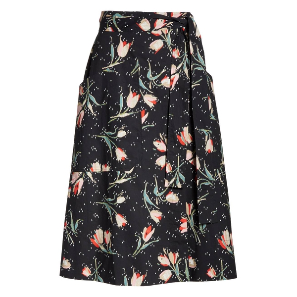 Rebecca Taylor Floral Ikat Wrap Skirt