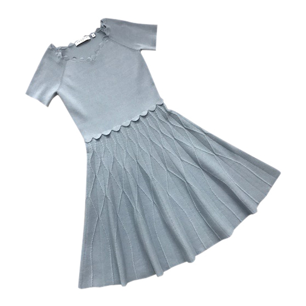 Sandro Meissa Short-Sleeve Fit & Flare Knit Dress – evaChic