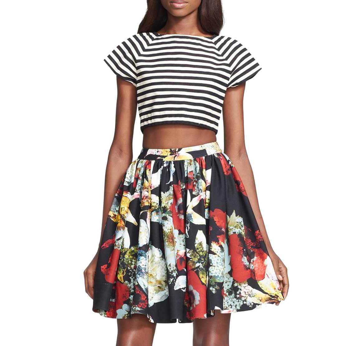 Alice + Olivia Connely Striped Crop Top