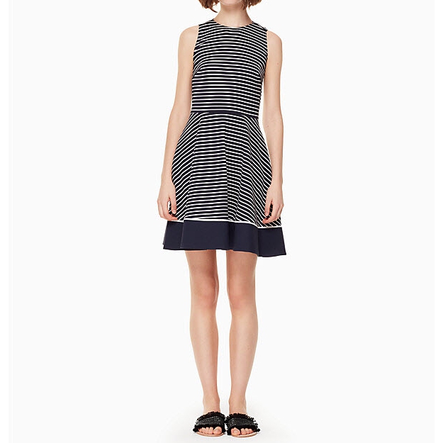[30% extra off] Kate Spade New York Striped Ponte Fit & Flare Dress ...