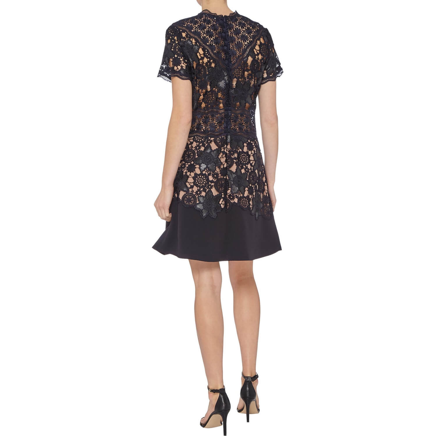 The Kooples Waxed Combo Floral Lace Mini Dress