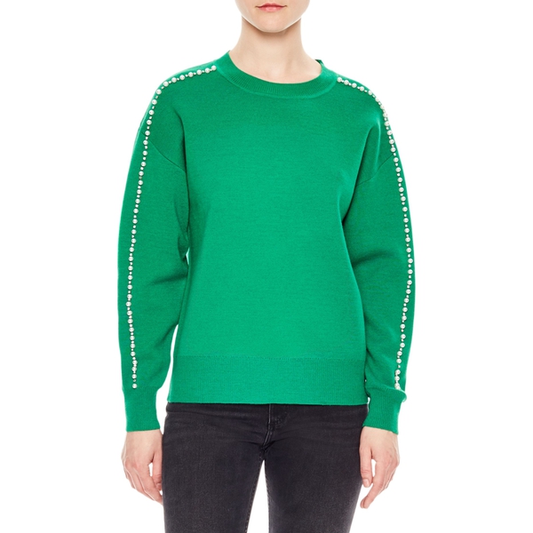 Sandro Wool-Blend Embellished Crewneck Sweater