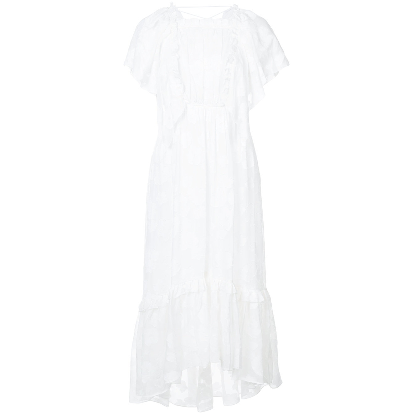 Ulla Johnson Mildred Floral Fil Coupé Ruffled Silk-Cotton Dress – evaChic
